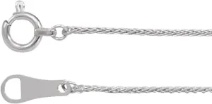 Platinum .8mm Wheat Chain Necklace Fine Jewelry for Women Gifts for Her, 18"