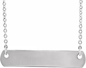 Platinum Bar Necklace Fine Jewelry for Women Gifts for Her (26x4.7mm), 18"
