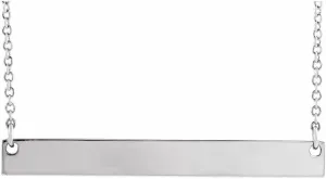 Platinum Bar Necklace Fine Jewelry for Women Gifts for Her (34x4mm), 16"