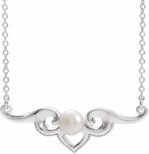 Platinum Freshwater Cultured Pearl Necklace Fine Jewelry for Women Gifts for Her (28.3x9.5mm), 16"