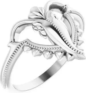 Platinum Ganesha Religious Spiritual Fashion Ring Fine Jewelry For Women Gifts For Her, Size 7