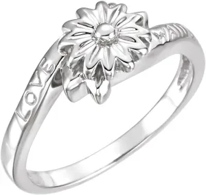 Platinum Love Waits Chastity Religious Fashion Ring Fine Jewelry For Women Gifts For Her, Size 6