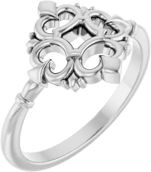 Platinum Vintage-Inspired Freeform Bypass Metal Fashion Ring Fine Jewelry For Women Gifts For Her, Size 7