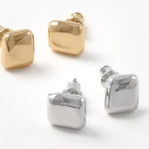 Polished Square Titanium Earrings