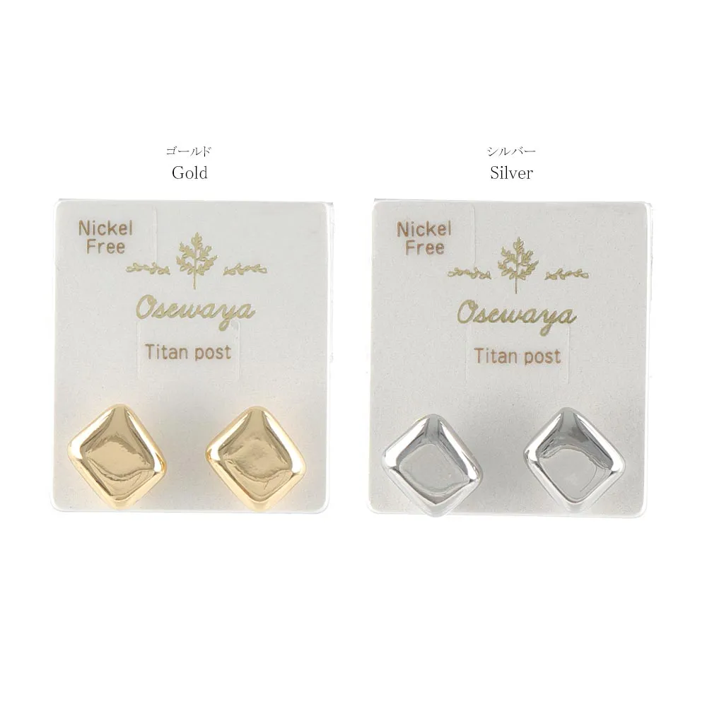 Polished Square Titanium Earrings
