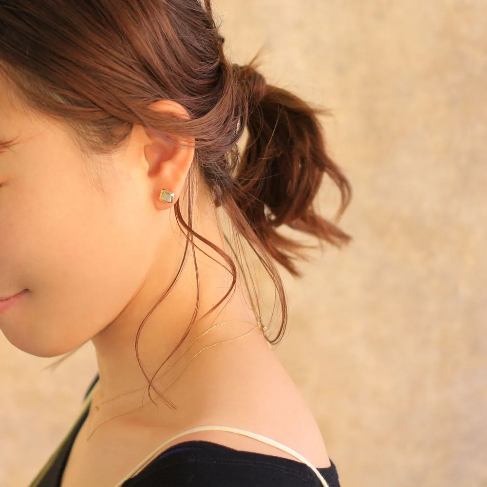 Polished Square Titanium Earrings