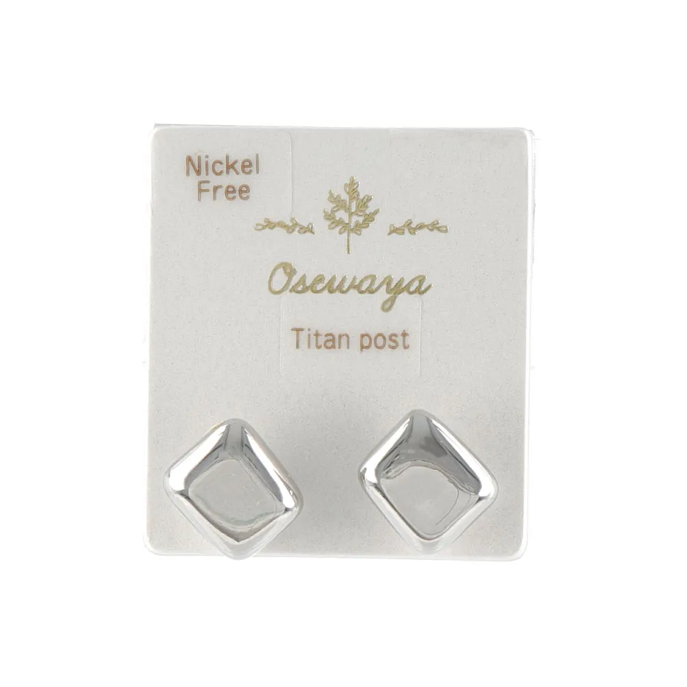 Polished Square Titanium Earrings