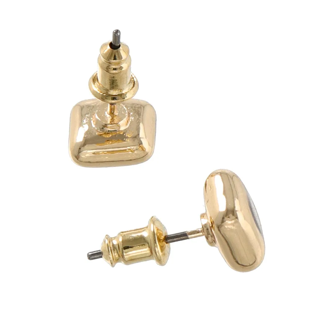 Polished Square Titanium Earrings