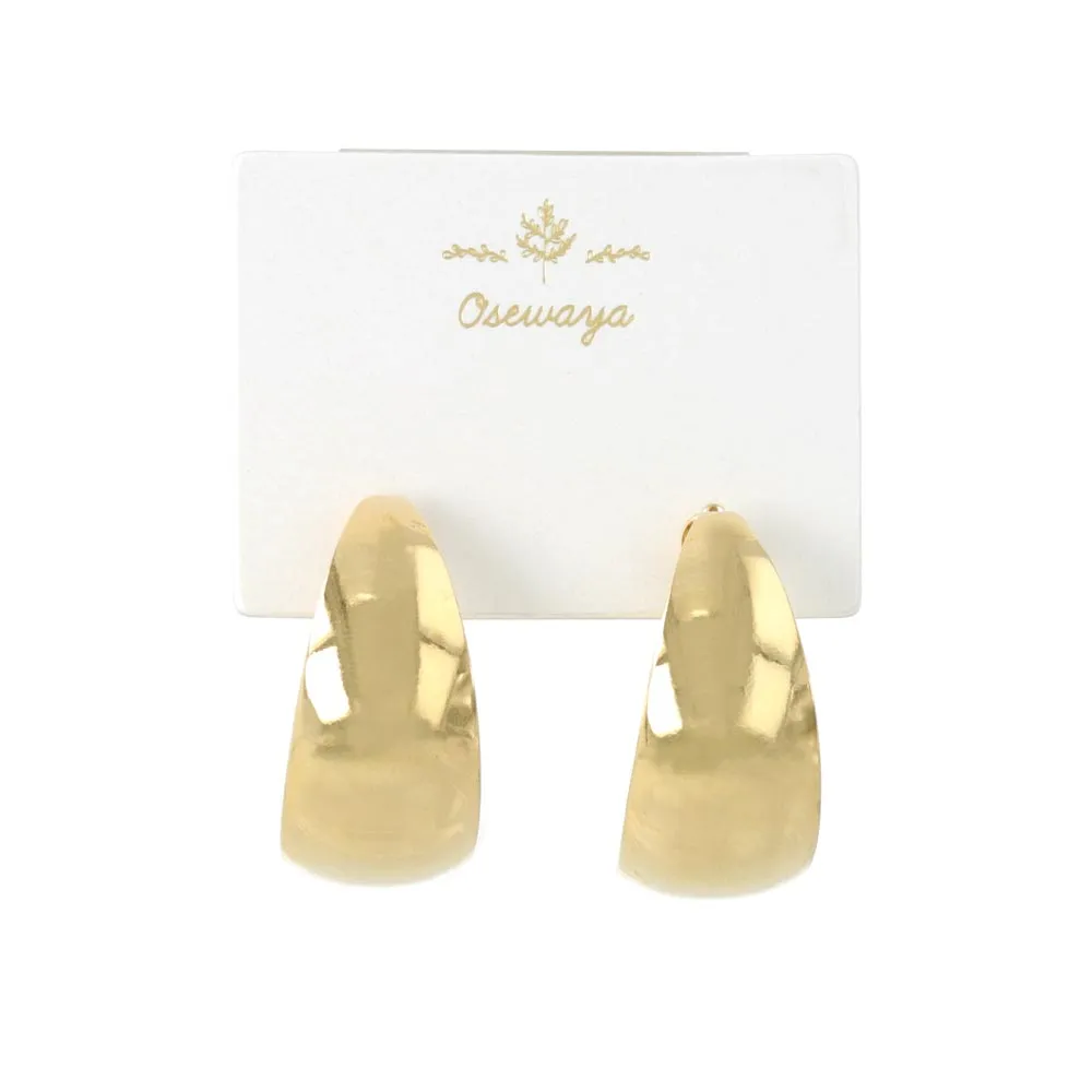 Polished Wide Hoop SS Earrings