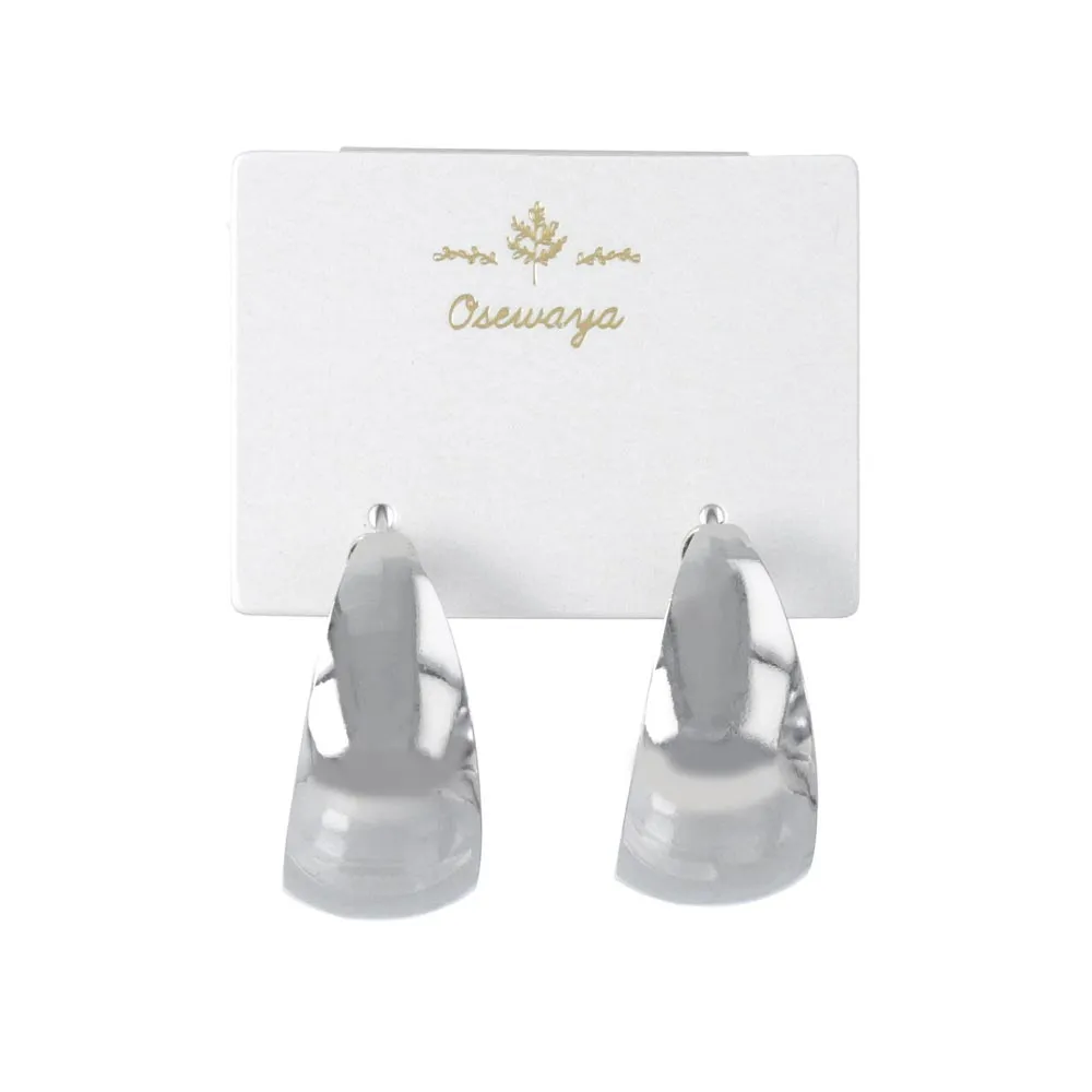 Polished Wide Hoop SS Earrings