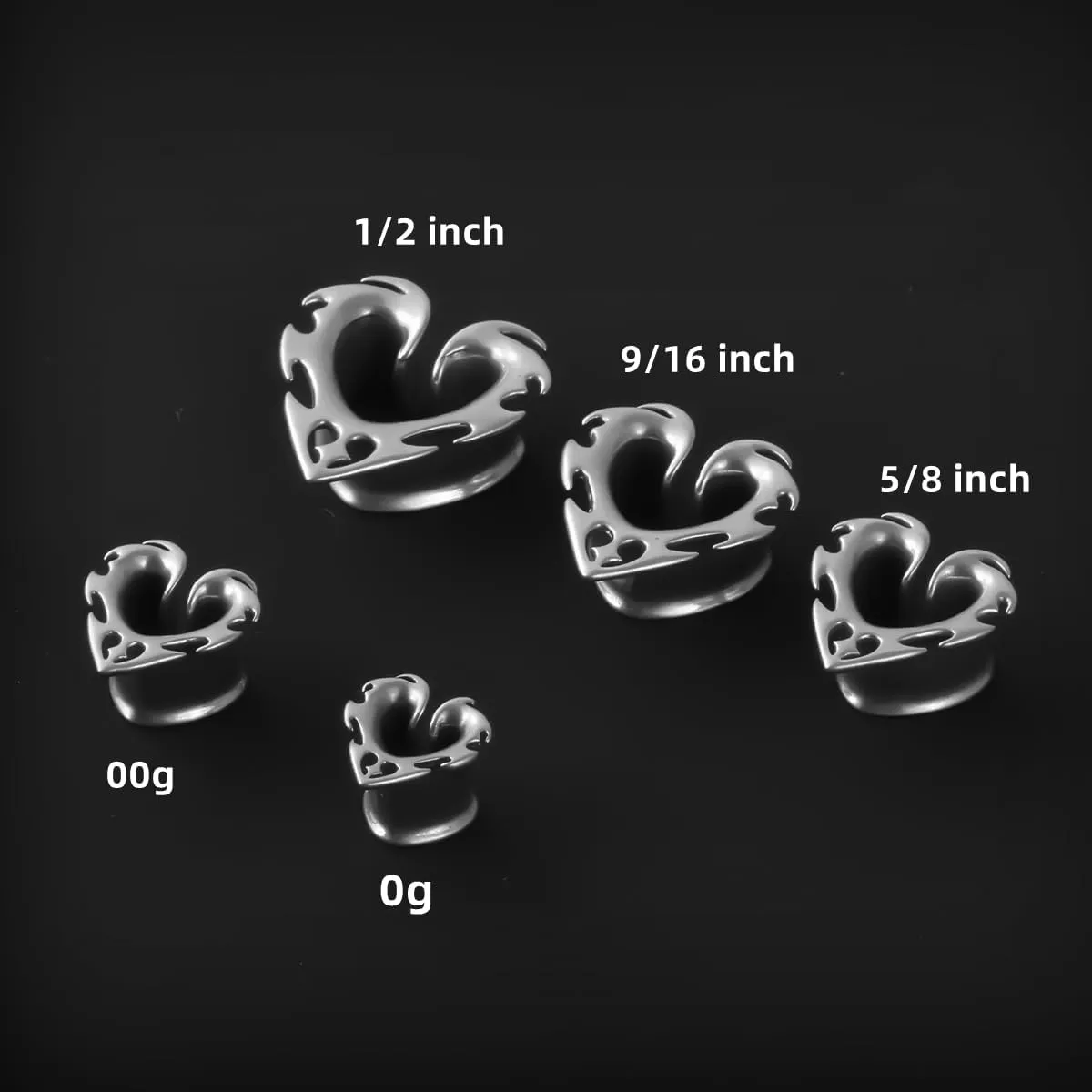 PONWAG 2PCS Brass Double Flared Plug Gauge for Face Mask - Cool Tunnels, Punk Unique Stretcher Expander - Ear Body Piercing Jewelry for Women and Men