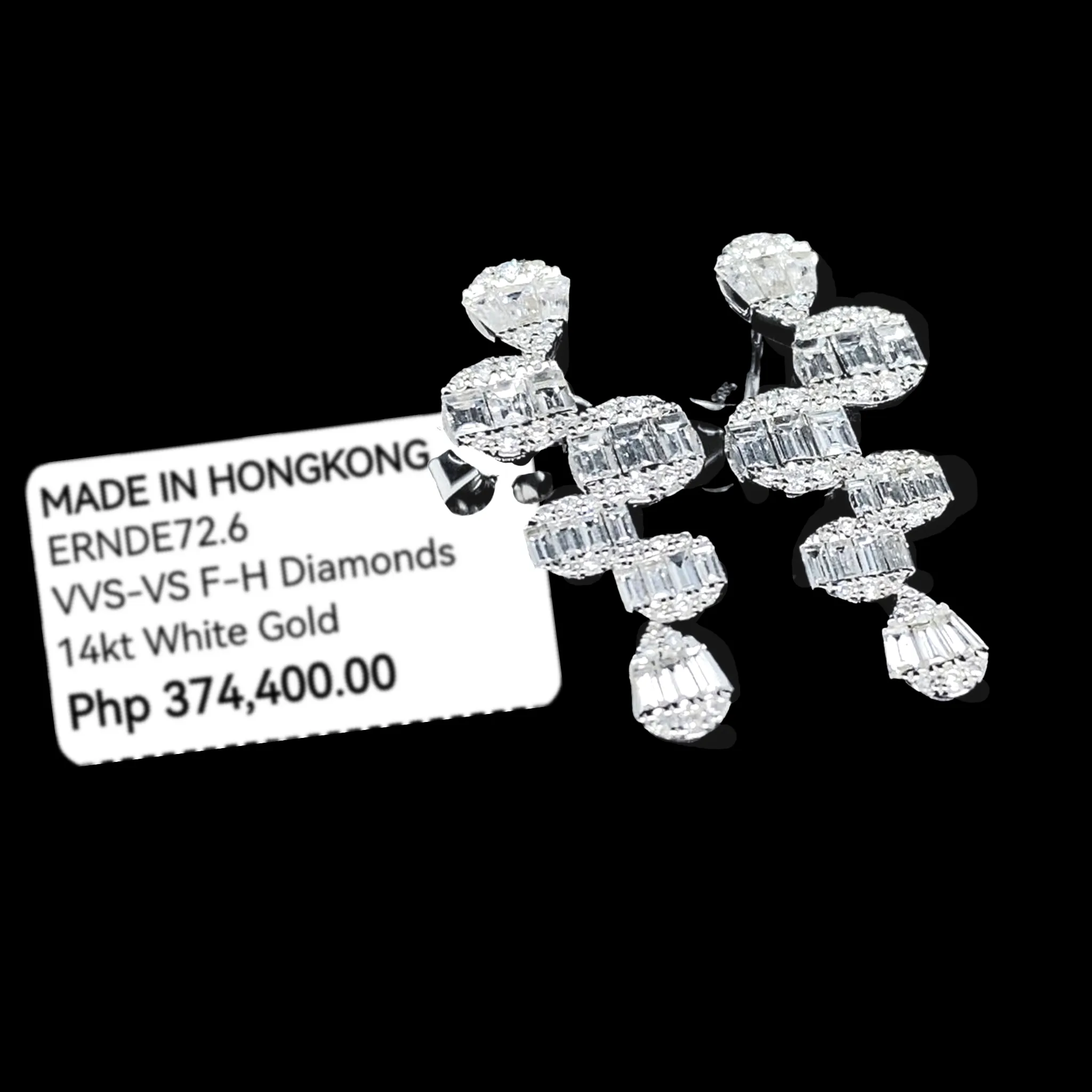 PREORDER | Drop Deco Diamond Earrings 14kt