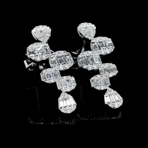 PREORDER | Drop Deco Diamond Earrings 14kt