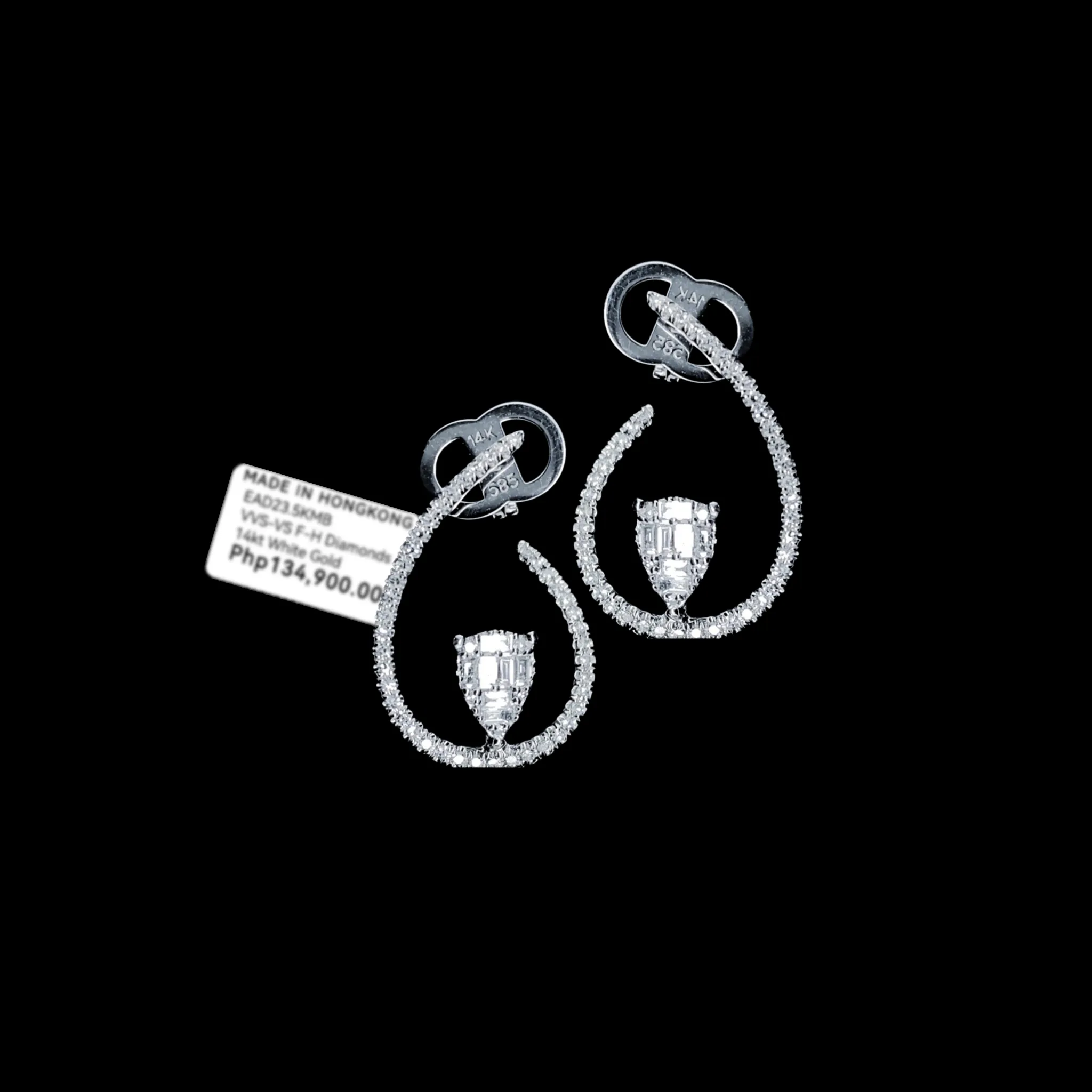 PREORDER | Pear Overlap Diamond Earrings 14kt