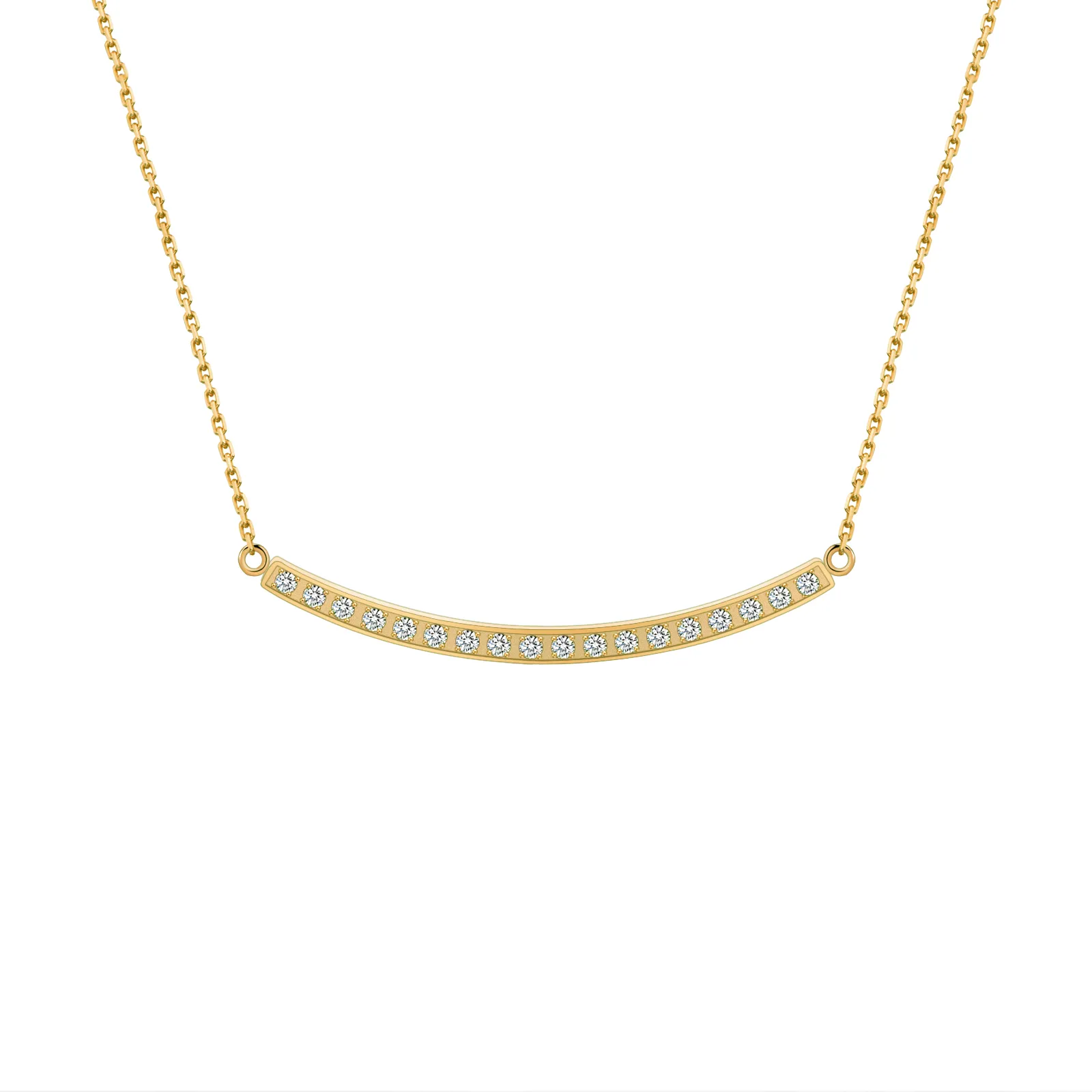 PT324G B.Tiff Gold Mini "Smile" Adjustable Pendant Necklace
