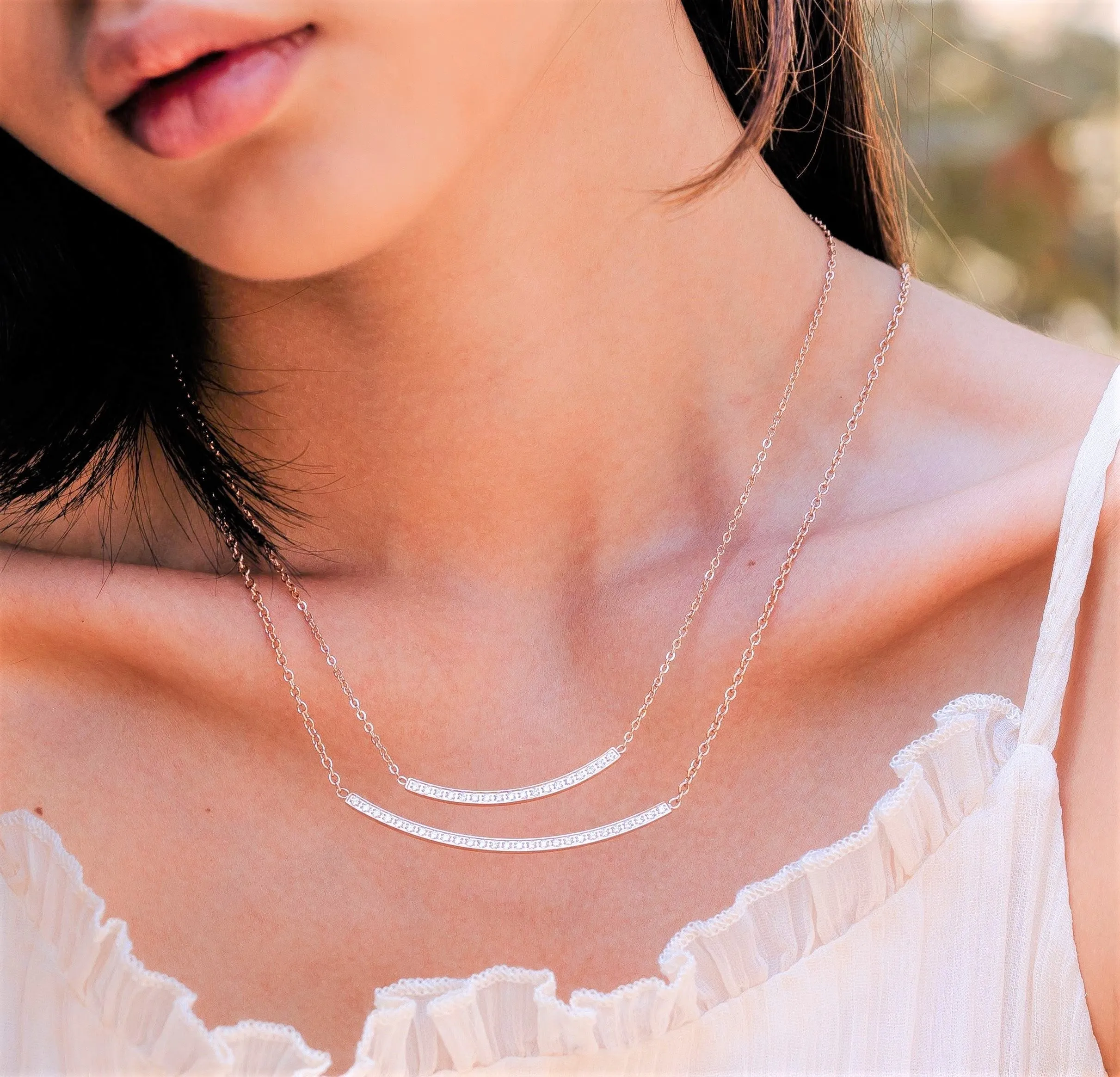 PT324G B.Tiff Gold Mini "Smile" Adjustable Pendant Necklace