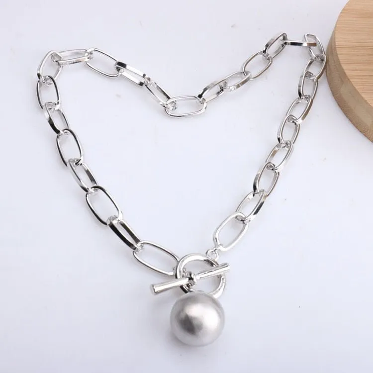 Punk Metal Ball Chain Necklace