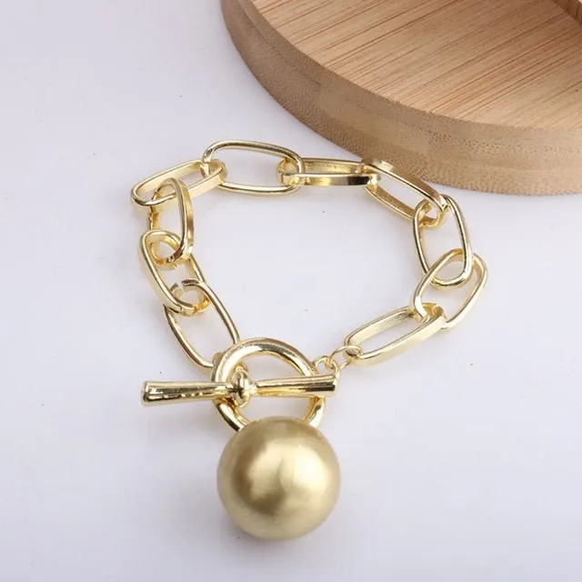 Punk Metal Ball Chain Necklace