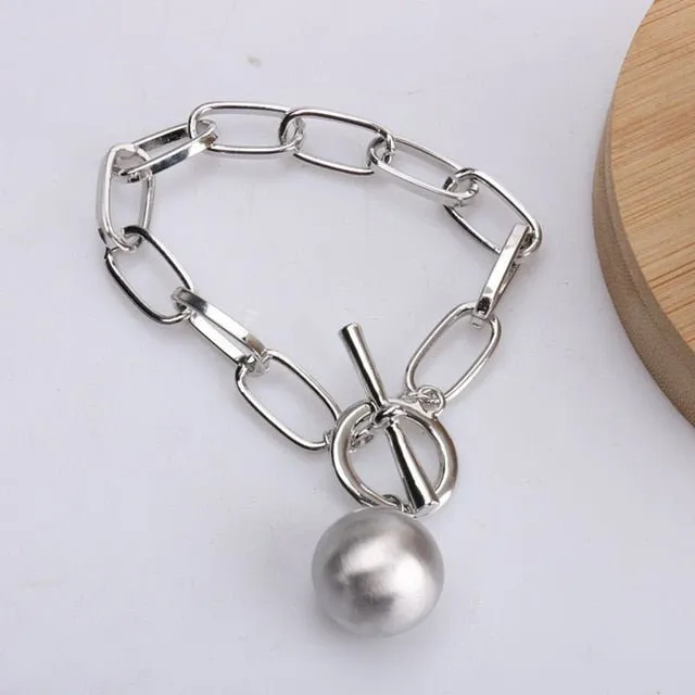 Punk Metal Ball Chain Necklace
