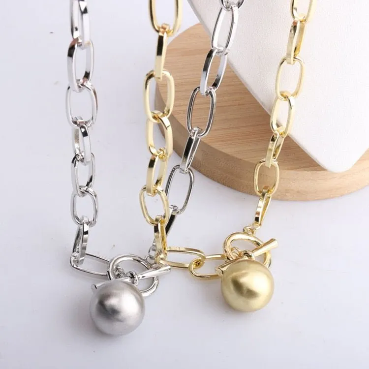 Punk Metal Ball Chain Necklace