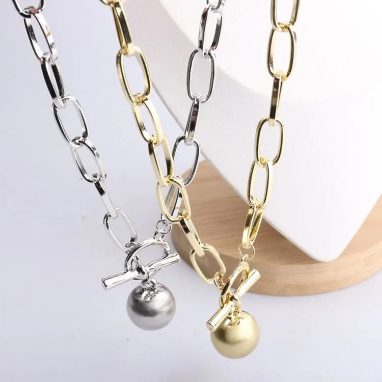 Punk Metal Ball Chain Necklace