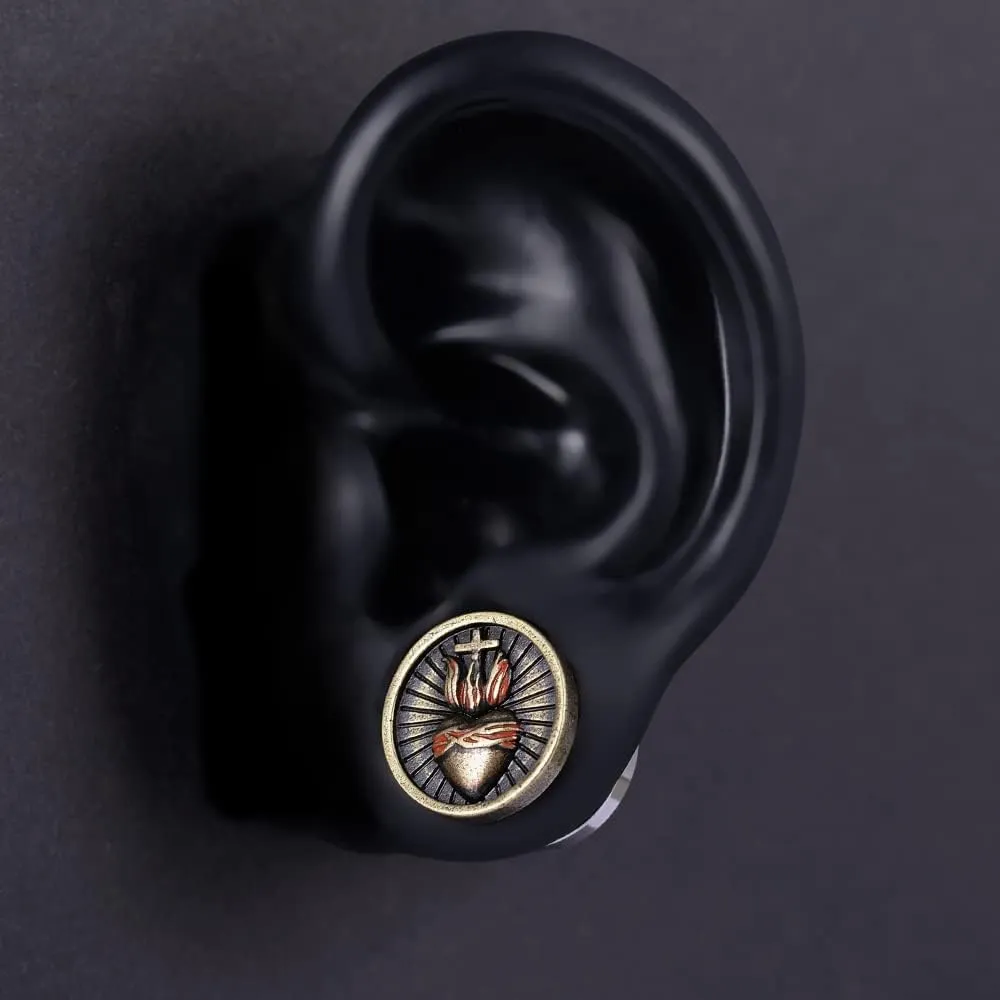 PUNKYOUTH 1 Pair Stainless Steel Screw Ear Gauges Flesh Tunnels Plugs Punk Cross Stretcher Piercing For Men Women Gauge 8mm-25mm