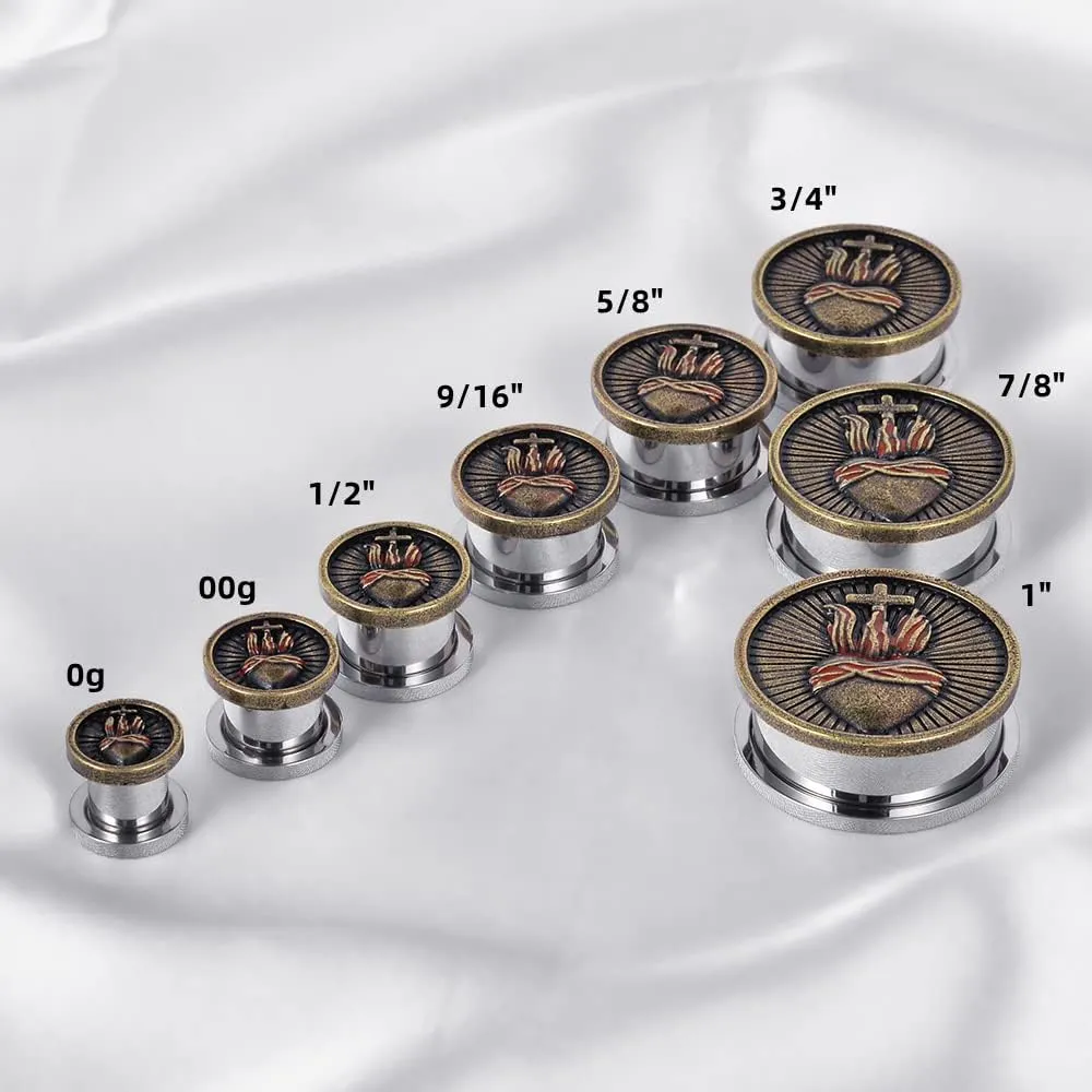 PUNKYOUTH 1 Pair Stainless Steel Screw Ear Gauges Flesh Tunnels Plugs Punk Cross Stretcher Piercing For Men Women Gauge 8mm-25mm