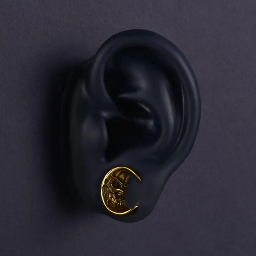 PUNKYOUTH 2PCS Moon Ear Gauges Ear Plugs and Tunnels Gauge for Ears Expander Piercing Gauge 10mm-25mm(00g-1")
