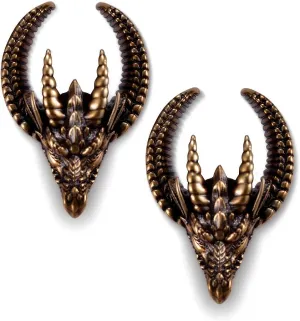 PUNKYOUTH 2PCS Punk Skull Ear Tunnels Brass Vintage Double Flared Plugs Cool Gothic Goat Head Ear Gauges Stretcher Piercings Gauge 0g to 1 inch