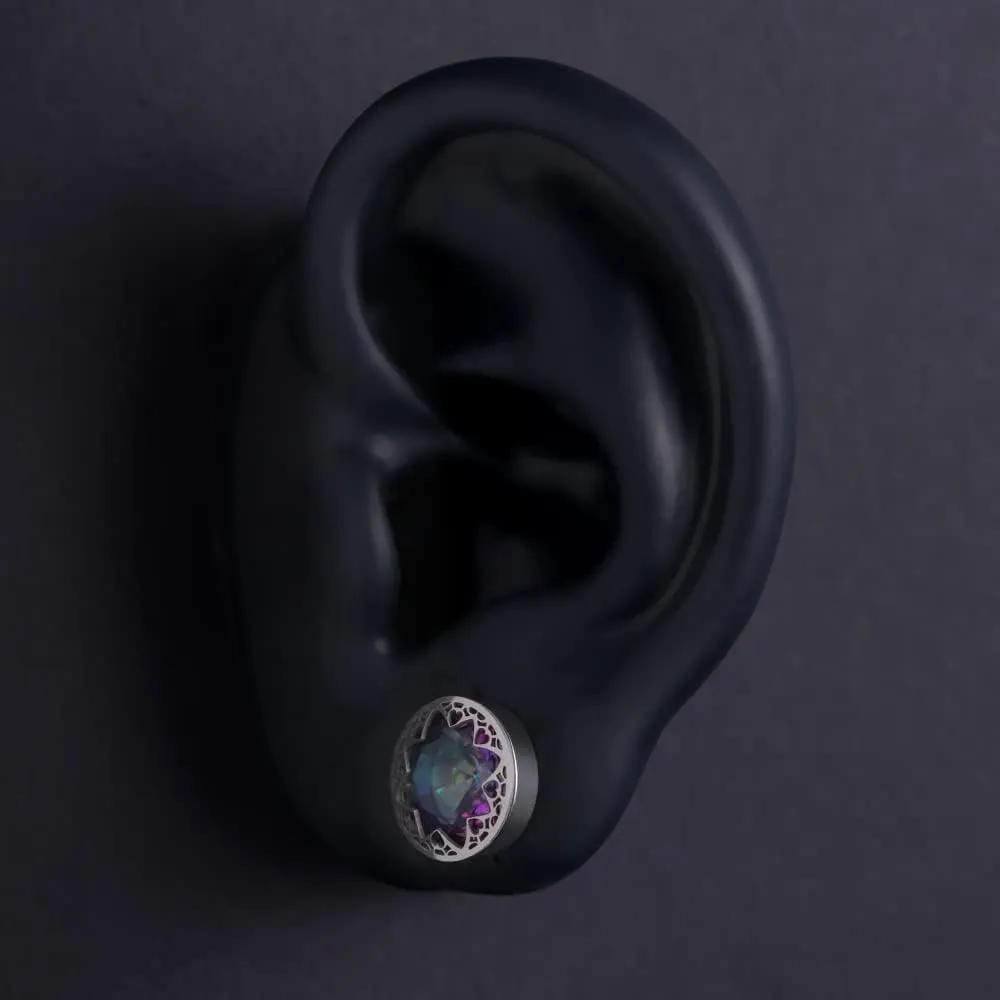PUNKYOUTH 2PCS Surgical Steel 316L Gem Screw Fit Tunnels Elegant Ear Expander Stretching Plugs Gauge Women Body Piercing Jewelry