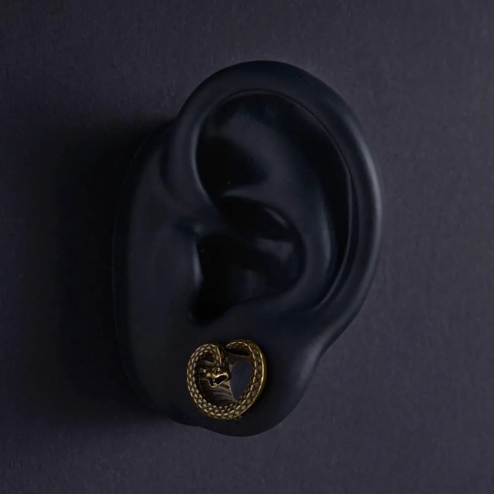 PUNKYOUTH Pair of Snake Ear Plugs Retro Cool Saddle Tunnels Gothic Ear Gauges Expander Stretcher Piercings Gauge 0g to 1 inch