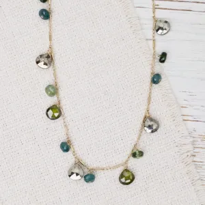 Pyrite, Grandidierite, Chrome Diopside Long Necklace