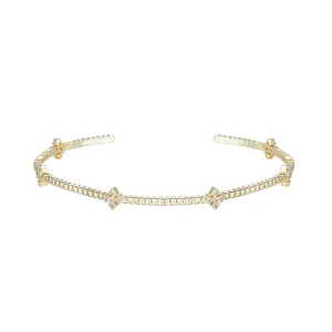 Radiant Cross Station Mini Cuff Bracelet in Gold