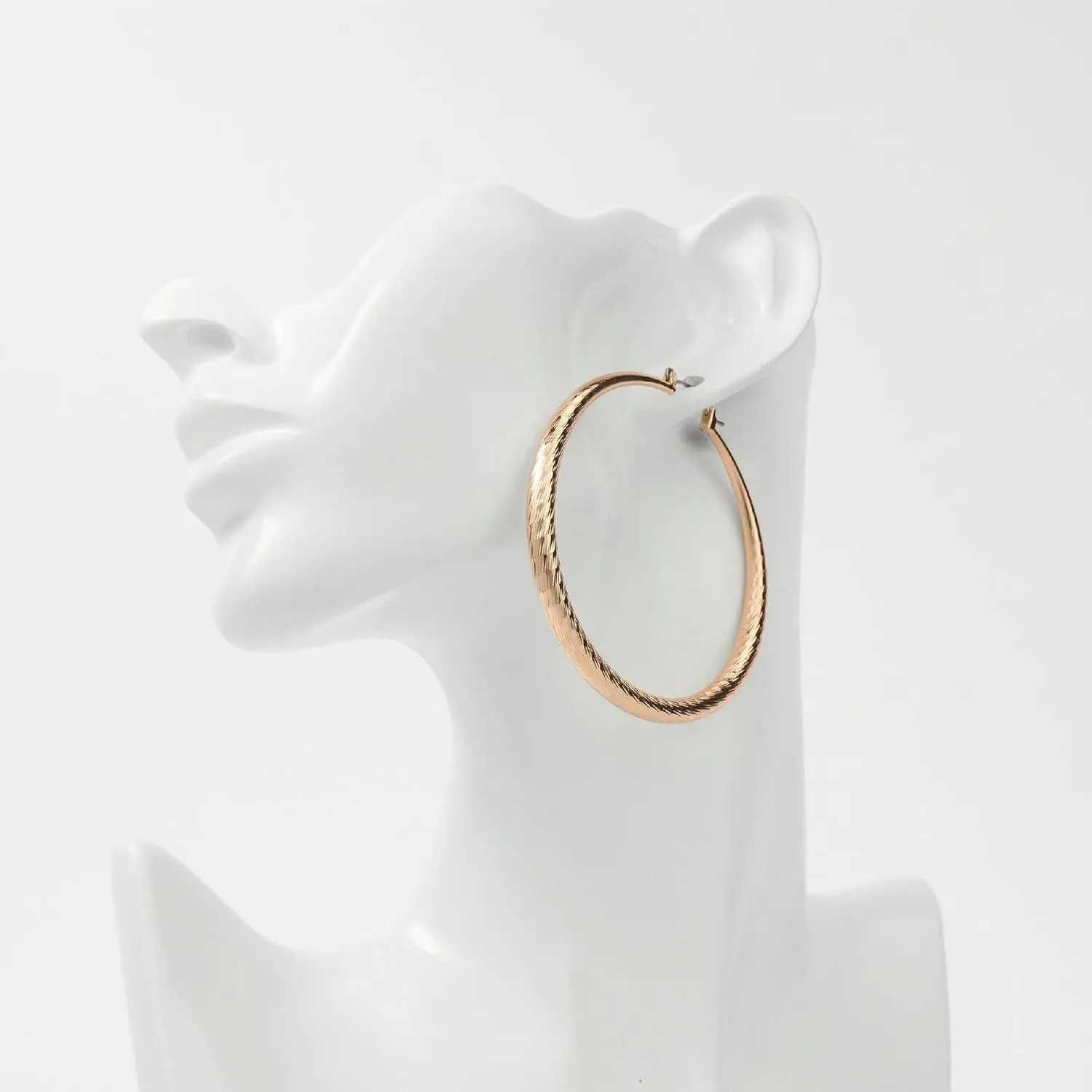 RED By Kiss Glam Hollow Hoop DC Earrings, Fashion & Stylish Jewelry, Secure Hypoallergenic Pincatch, Lightweight Daily Essential Accessory, Lead & Nickel Free