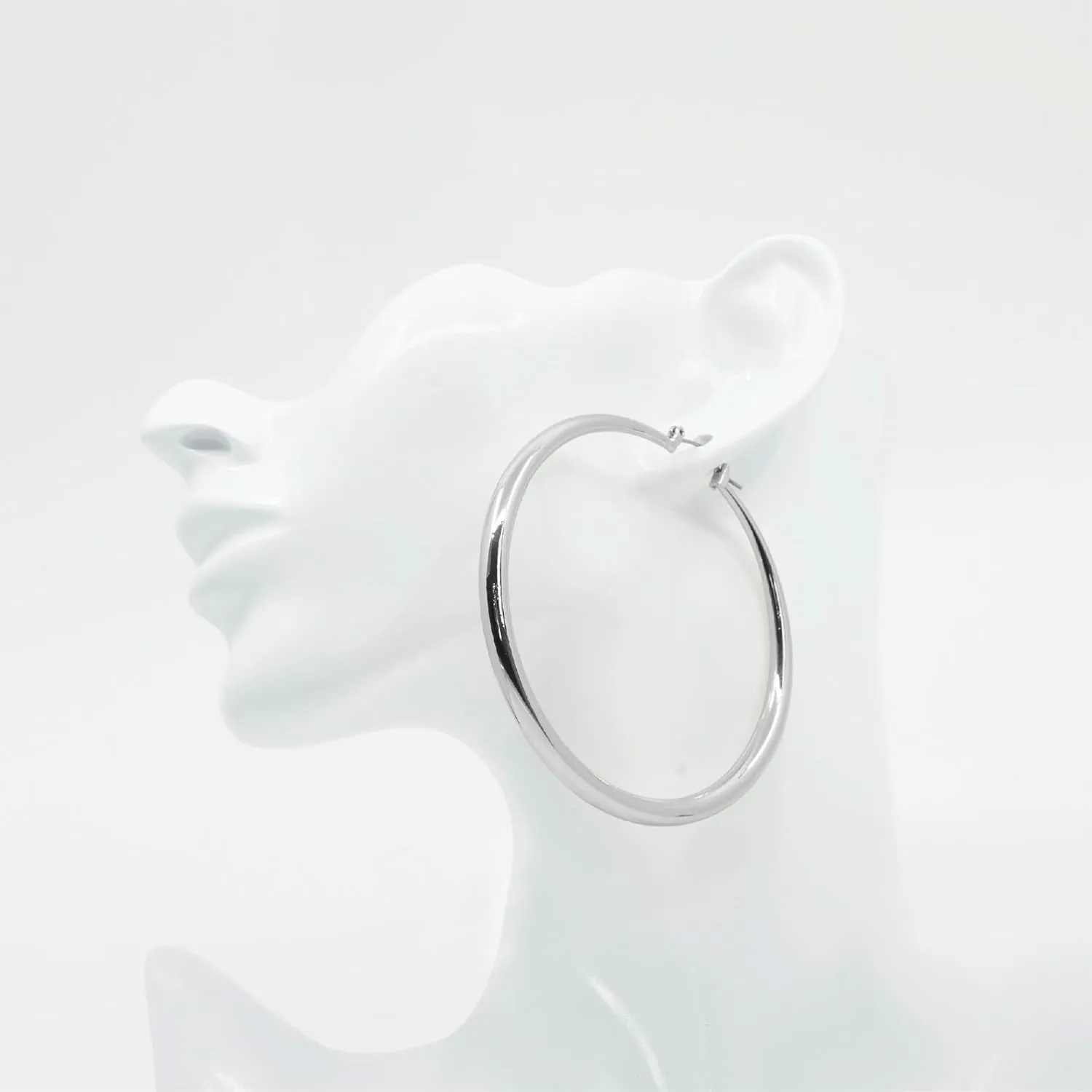 RED By Kiss Glam Hollow Hoop Earrings, Fashion & Stylish Jewelry, Secure Hypoallergenic Pincatch, Lightweight Daily Essential Accessory, Lead & Nickel Free