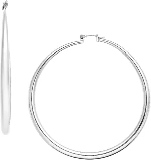 RED By Kiss Glam Hollow Hoop Earrings, Fashion & Stylish Jewelry, Secure Hypoallergenic Pincatch, Lightweight Daily Essential Accessory, Lead & Nickel Free