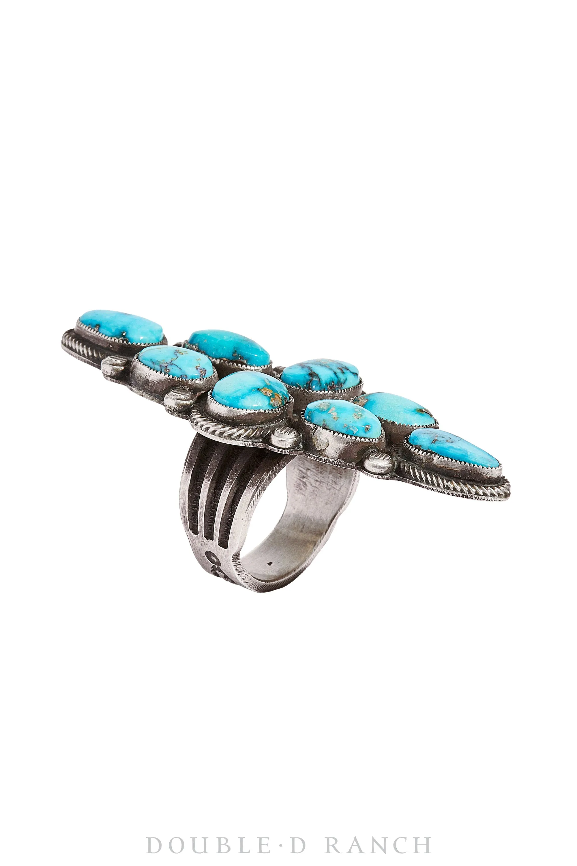 Ring, Cluster, Turquoise, Hallmark, Contemporary, 1066