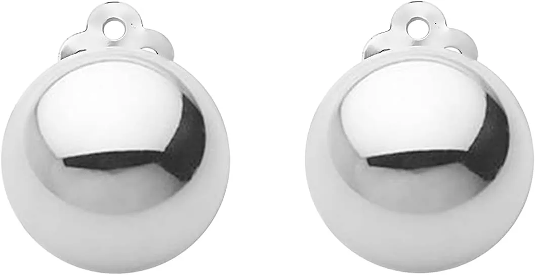 Ritastephens Sterling Silver Polished Clip-on Earrings (Round or Oval)