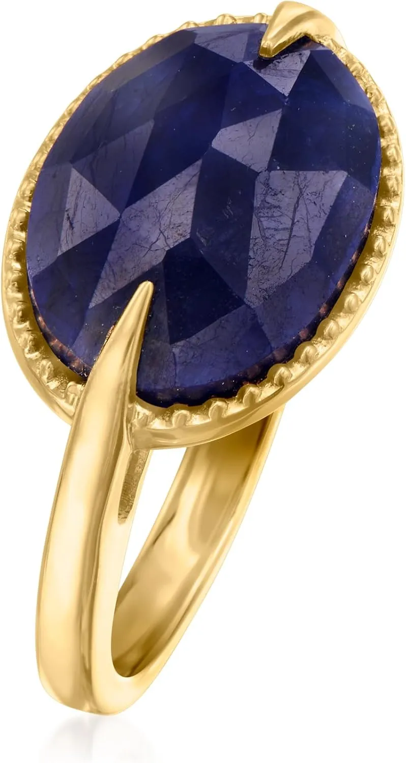 Ross-Simons 7.00 Carat Sapphire Ring in 18kt Gold Over Sterling