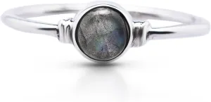 Round Labradorite Delicate Ring- 925 Sterling Silver- Ethnic Tribal And Boho Chic Jewelry - Fashionable And Stylish For Women -Us Size 5-9