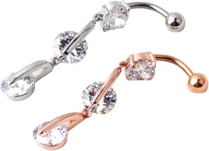 Round Zircon Belly Button Ring Navel Decor Comfortable Wear for Parties and Daily Life
