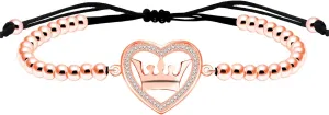 Royal Crown Bracelet - Love and Honor Micro Pave Cubic Zirconia Bracelet 5.9'   3.9" Extended Handmade Beaded String Emperor Jewelry Christmas, Birthday, Anniversary