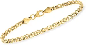 RS Pure by Ross-Simons Italian 14kt Yellow Gold Bismark-Link Bracelet