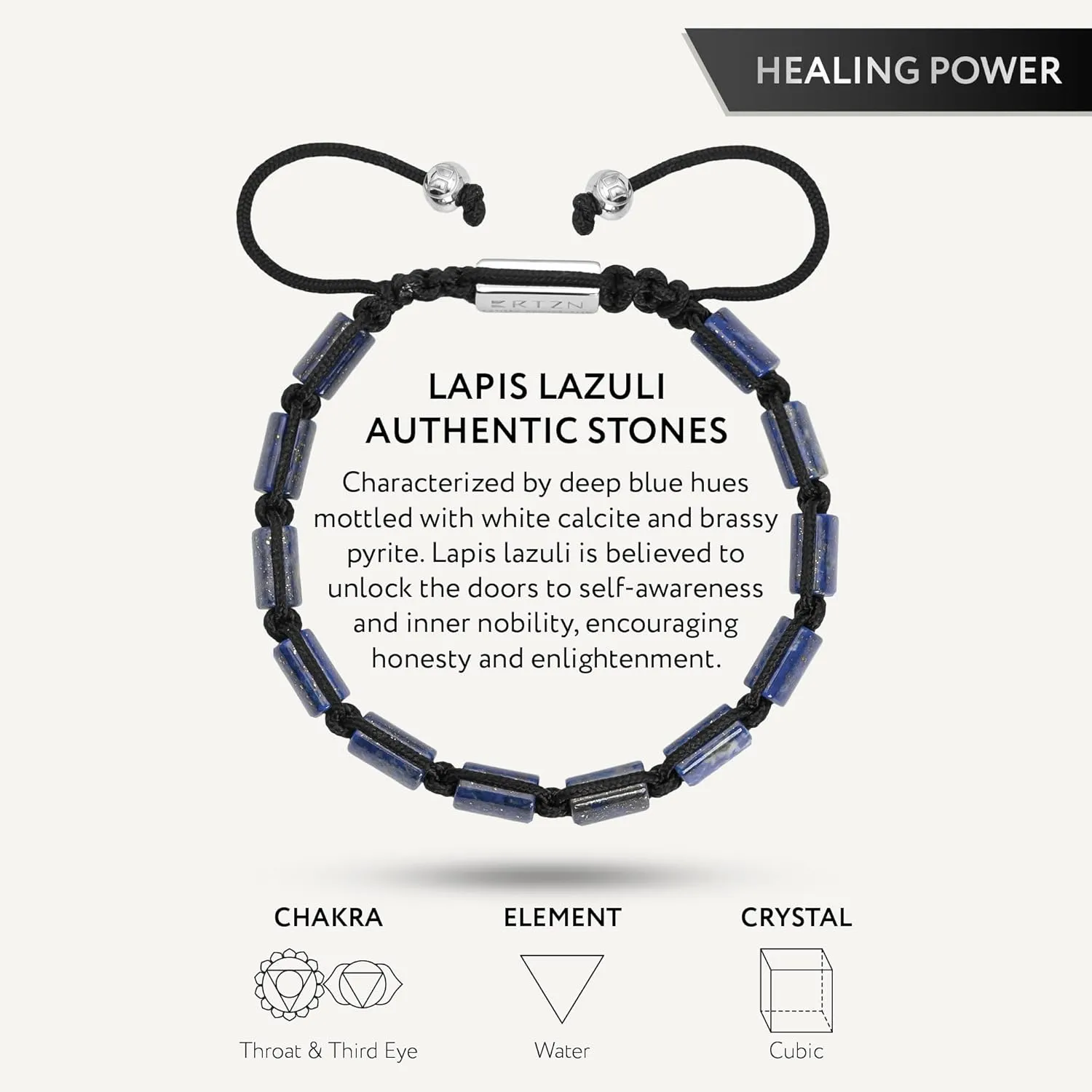 RTZN Lapis Lazuli Bracelets for Men  Premium Artisan Handcrafted Authentic Blue Lapis Lazuli Men Beaded Bracelet  Adjustable Spiritual Bracelets for Men (Havana)