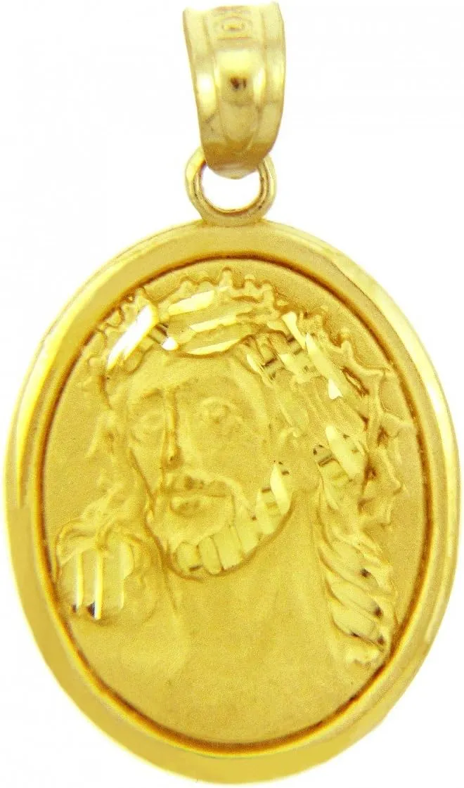 Saint Collection Gold Religious Pendants - Sacred Heart of Jesus Yellow Gold Pendant (10K)