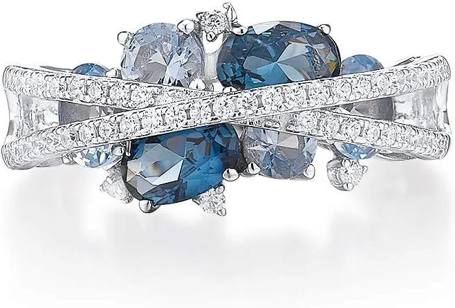 Santuzza 925 Sterling Silver Twist Ring White Cubic Zirconia Rings