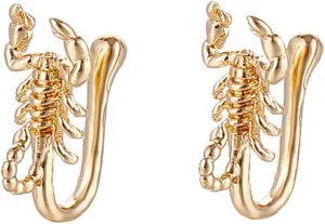 Scorpion Fake Nose Rings for Women Girls Stainless Steel U-Shaped Non-Piercing Nose Cuffs Adjustable Clip On Nose Rings Statement Nose Jewelry