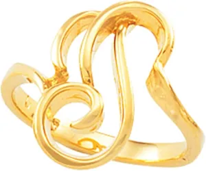 Semi-Polished Platinum Freeform Bypass Metal Fashion Ring Fine Jewelry For Women Gifts For Her, Size 6