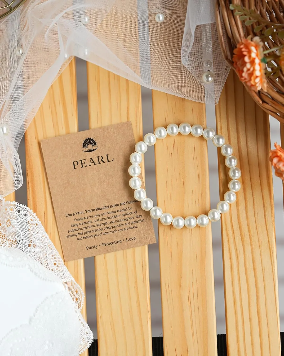 Seyaa 100% Natural Stone Crystal Bracelets, Adjustable Stretch Crystal Jewelry Gifts for Women Mens with Quote Card