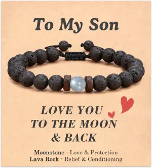 Seyaa Easter Gifts Sunflower Natural Stone Bracelet Gifts for Teen/Girls with Quotes Card
